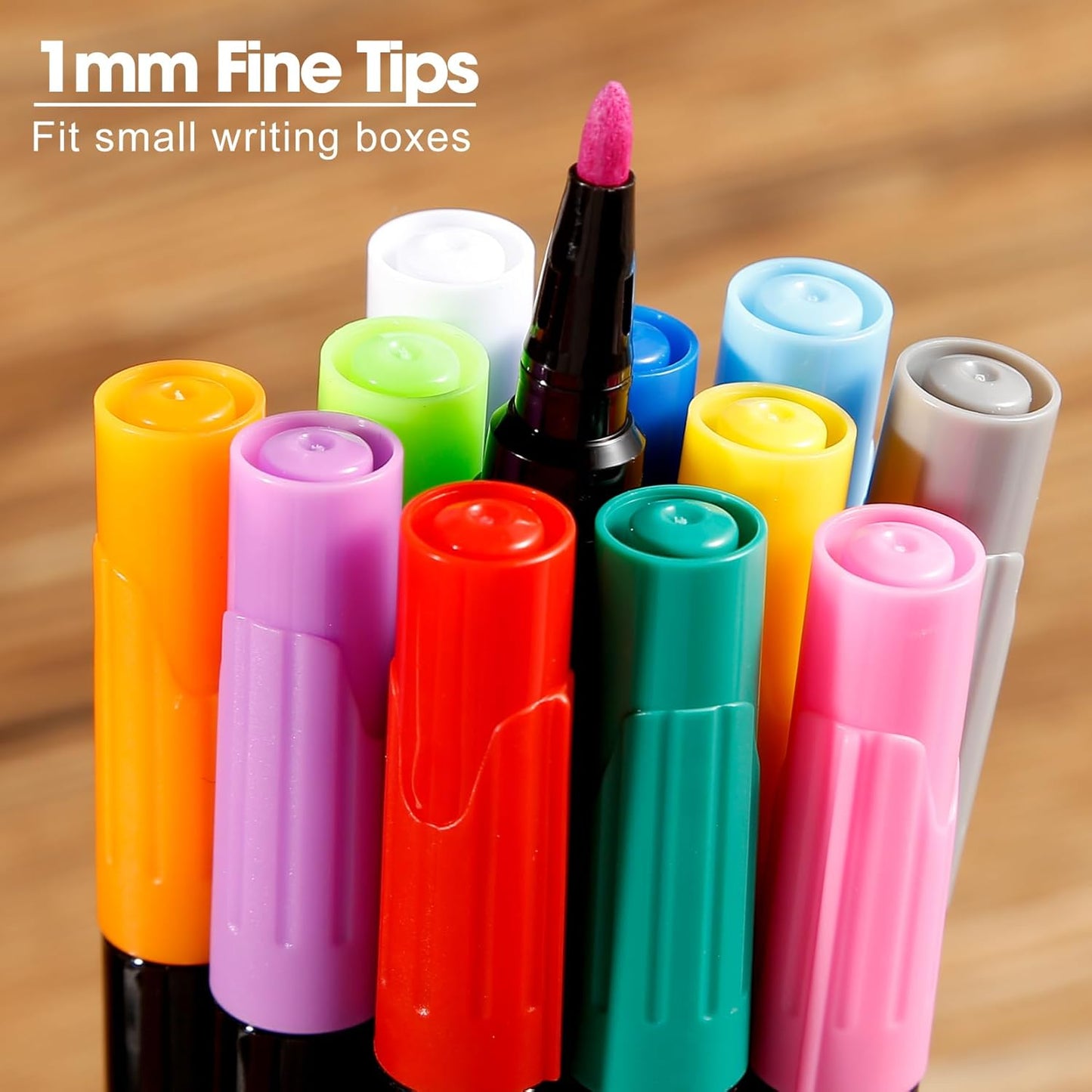 24 Liquid Chalk Markers 12 Colors for Acrylic Calendar Planning Boards Glass Dry Erase Board Whiteboard Wet Erase Markers for Window Mirror, 1mm Fine Points, for Glass Window Halloween Painting