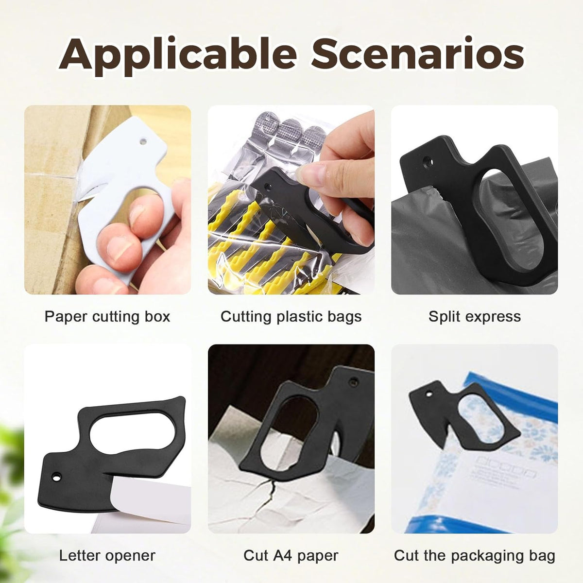Letter Opener Envelope, 2025 Upgrade Envelope Opener Slitter Mail Opener Tool with Concealed Sharp Blade, Wrapping Mail Paper Cutter Envelope Cutter for Office Worker School Home (White, 3PCS)