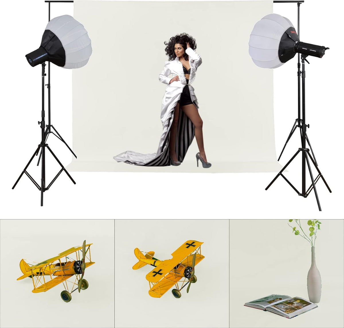 Joccun 5X7FT Ivory Backdrop Background for Photography,Polyester Backdrop Curtain Background Screen for Photography,Photoshoot,Video Recording,Studio(5X7ft,Ivory)