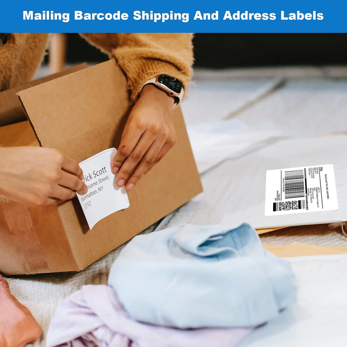 BESTEASY 3 1/3" x 4" Labels Shipping Labels for Laser Inkjet Printers, 6 Up Self Adhesive FBA Address Labels, White Matte Mailing Label Stickers (4000 Sheets, 24000 Labels)