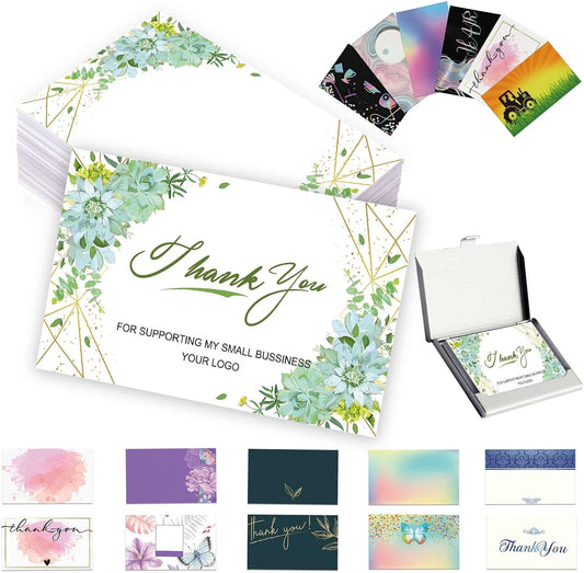 Custom Business Cards Customized with Logo Text Personalized Thank You Template Business Cards 1000 500 200 100 Printable Double Sided 3.5"x 2" Waterproof Business Cards for Small Business