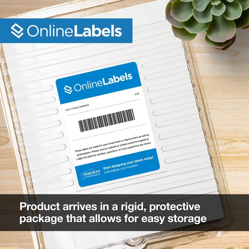 OnlineLabels 3" Round Labels – Permanent Adhesive, White Matte – for Product Packaging, Bottles, & Custom Stickers – for Inkjet & Laser Printers – Pack of 30,000 Labels, 5,000 Sheets OL2279WX
