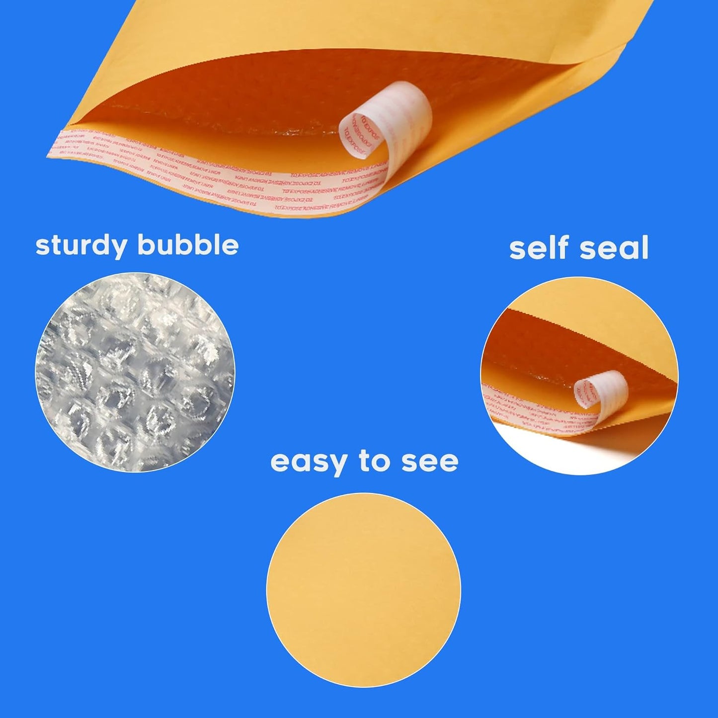 The Boxery 7.25”x12” Kraft Bubble Mailers | 100 Padded Envelopes Included - Self Sealing Shipping Bags - #1