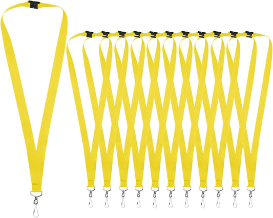 12-Pack Breakaway Lanyards for Badge Holders, Polyester Neck Straps for ID Cards, Keys, Office, School & Events