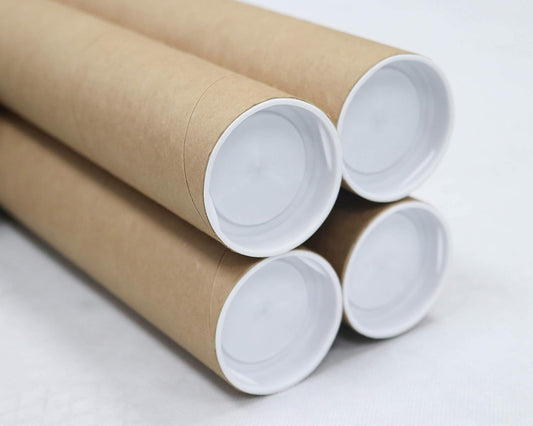 MagicWater Supply Mailing Tube - 2 in x 18 in - Kraft - 4 Pack - for Shipping and Storage of Posters, Arts, Crafts, and Documents