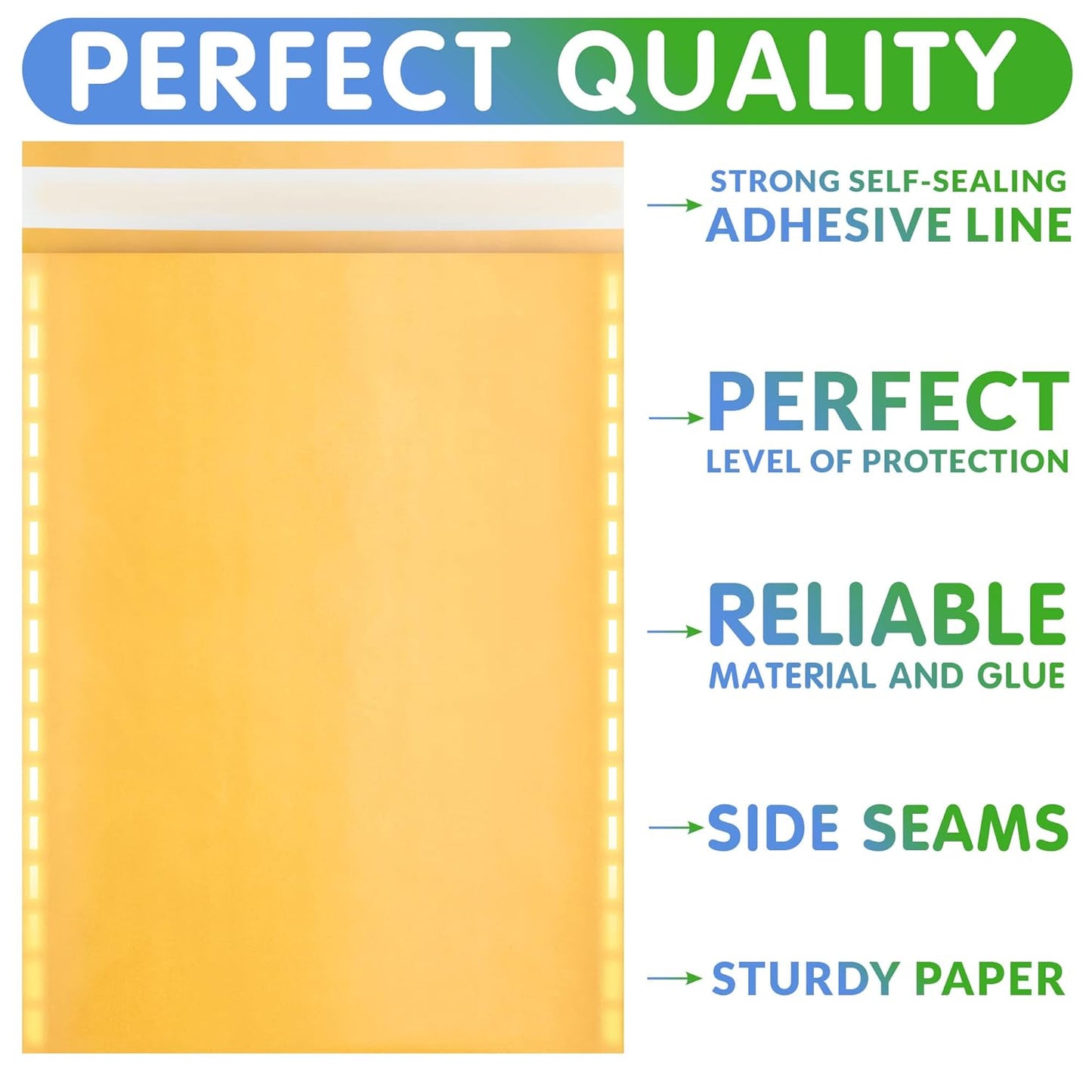 Yellow Kraft Bubble Mailer Envelopes, 7.25 x 7 Inches. 10 Pack Mail Padded Envelopes Self Seal. Waterproof Kraft Bubble Mailers. Tear-Resistant Mailing Envelope Padded. Sturdy Paper Mailer