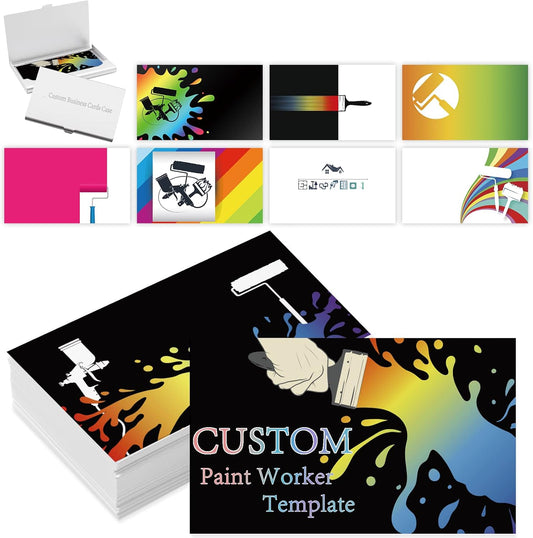 Custom Business Cards with Logo Personalized Double Side Printable Customize Business Cards 1000 500 200 100 for Small Business Women Men-Painting Service
