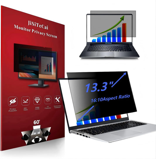 13.3" Computer Privacy Screen Filter for (16:10) Screen Monitor - Premium Anti-Glare Computer Screen Cover - Scratch Resistant - UV & Blue Light Screen Protector (Black-13.3)