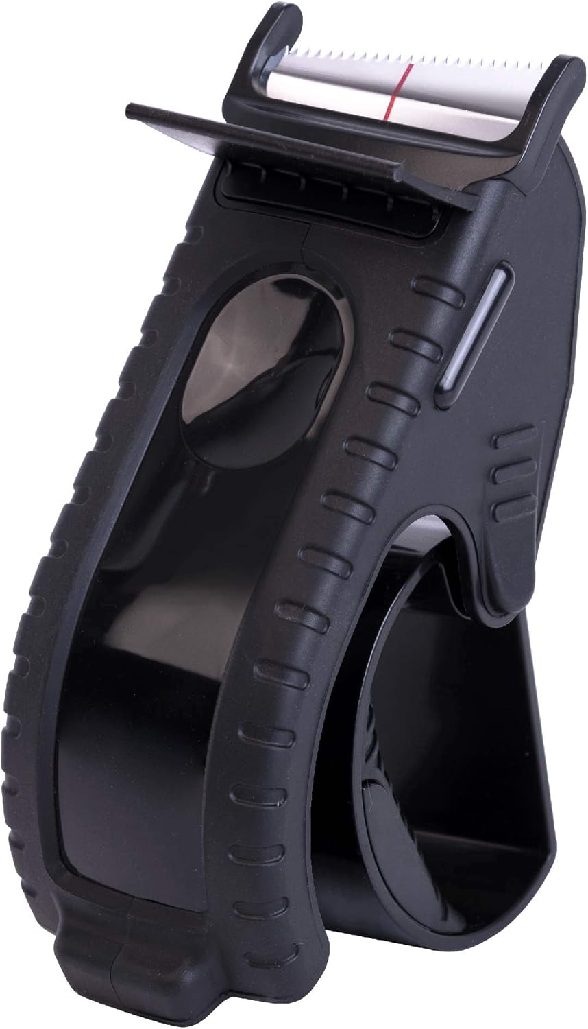 Heavy Duty Shipping Tape Dispenser: TENDO° Premium Line – Reusable, Replaceable, Eco-Friendly 2’’ Master Piece Dispenser for Pros with Patented 10° Sloped Chromium Blades - P-2200 (4th Gen.)_Black