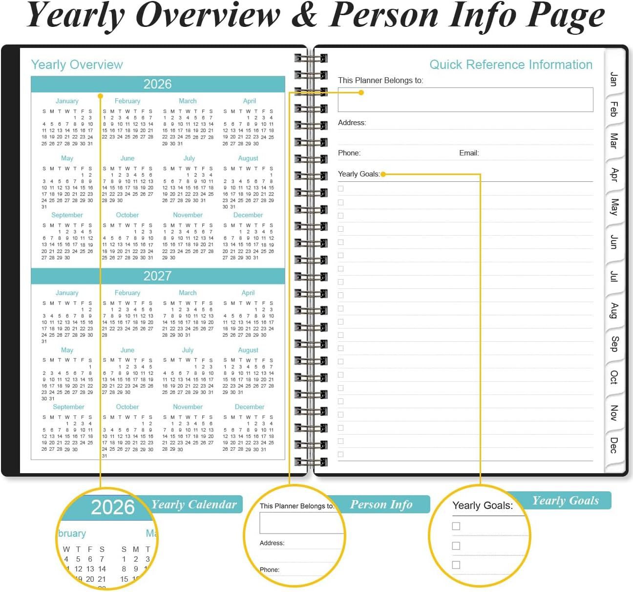 2026 Appointment Book & Planner - 2026 Daily Hourly Planner from January 2026 - December 2026, Weekly Appointment Book with 30-Minute Interval, Medium 6.4" x 8.5", Black-B