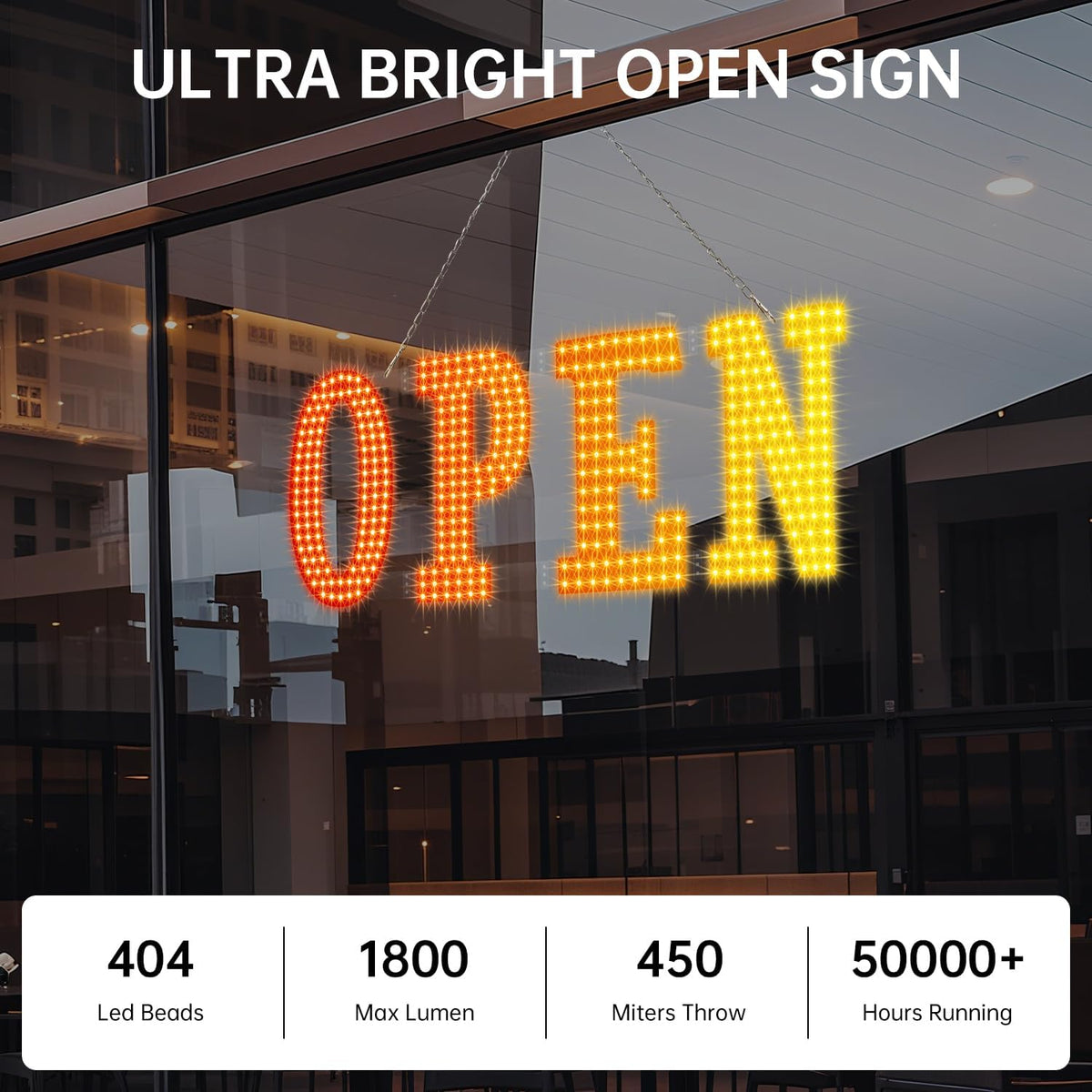 LED Open Signs for Buiness, 40"x14"Large Open Light Up Signs with Remote Controls, Smart App, DIY Editor Colours Sign Flashing Light for Storefront Window Bar Salon Cafes Retail Shops