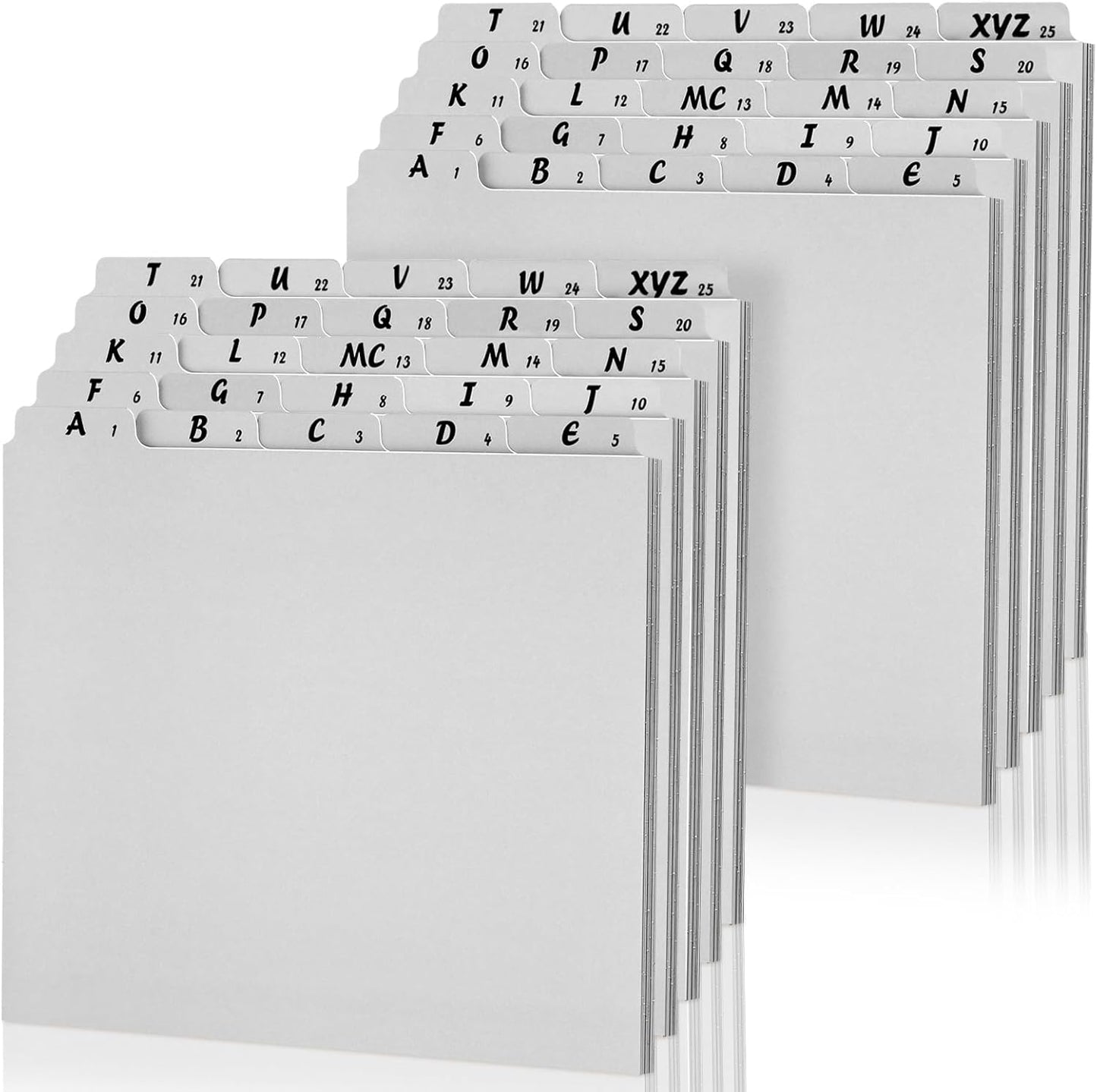 2 Set 50 Pcs Alphabet File Dividers Top Tab File Guides Set, Heavyweight A-z Letter Size Filing Cabinet Dividers 1/5 Cut Tab Desk Organizer for Work School Office