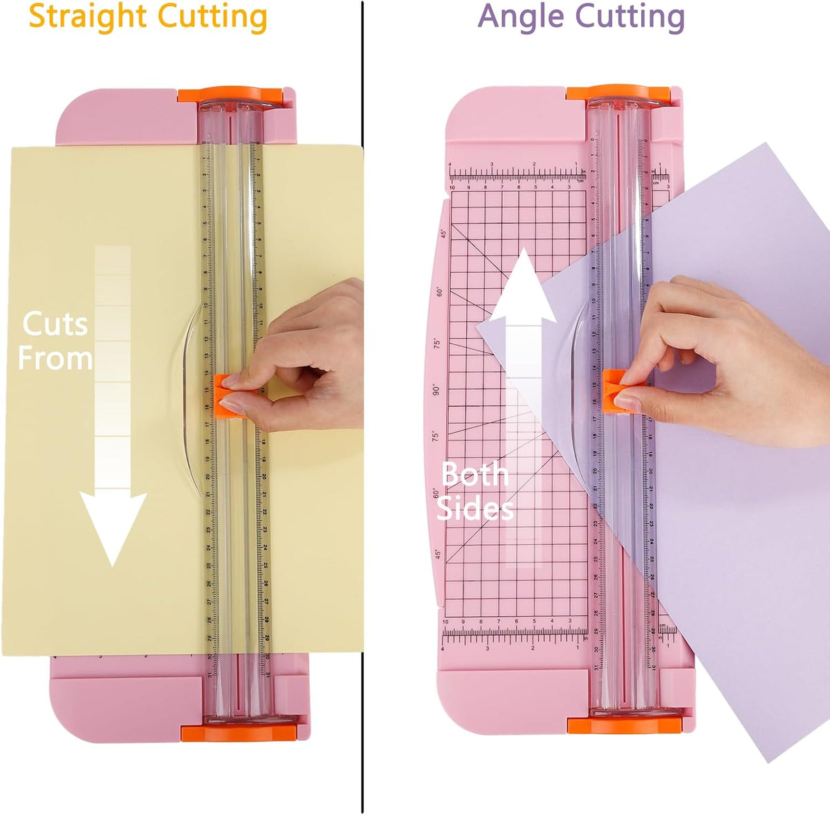 A4 Paper Cutter -12 Inch Paper Trimmer with 2pcs Replacement Blades with Safeguard Side Rulerfor Cut Gift Card,Coupon,Label, Cardstock,Photo