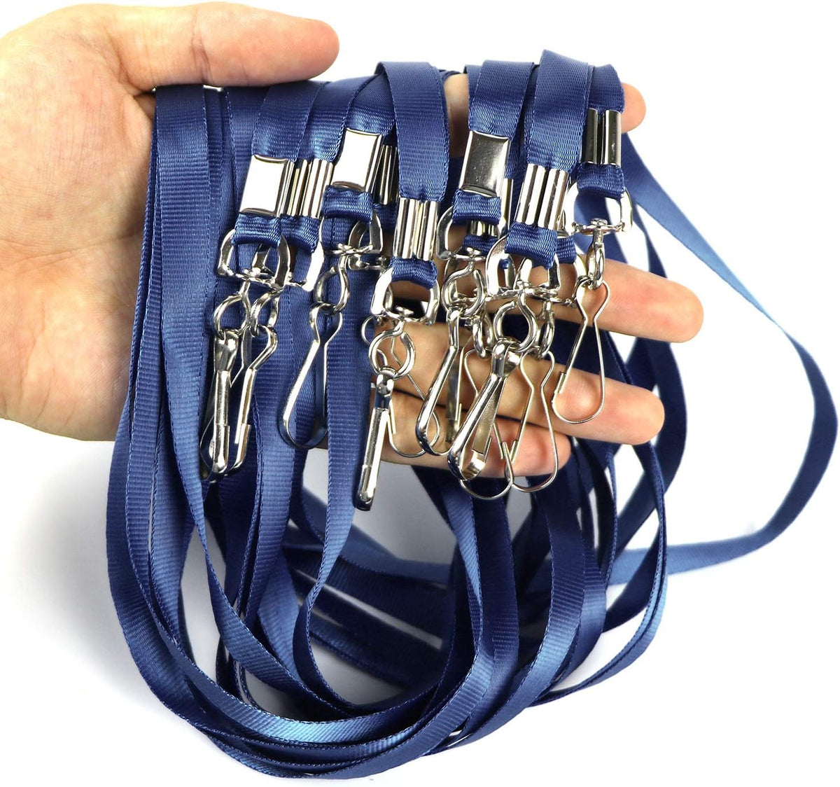 Bulk Lanyards Premium Cruise Lanyard Nylon Badge Lanyards for Id Holder Perfect for Office, Kids, Teachers (Navy Blue, 50 Pack)