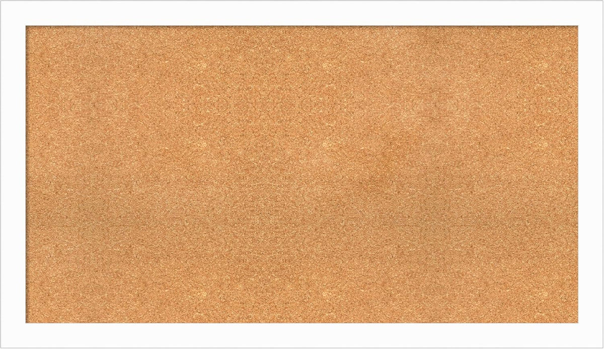 Amanti Art Natural Cork Board for Wall, 27x47 Vision Board with White Frame, Oversize Corkboard Office Decor for Home Organization, Casual Corkboard Pinboard to Display Items for Home Organization in
