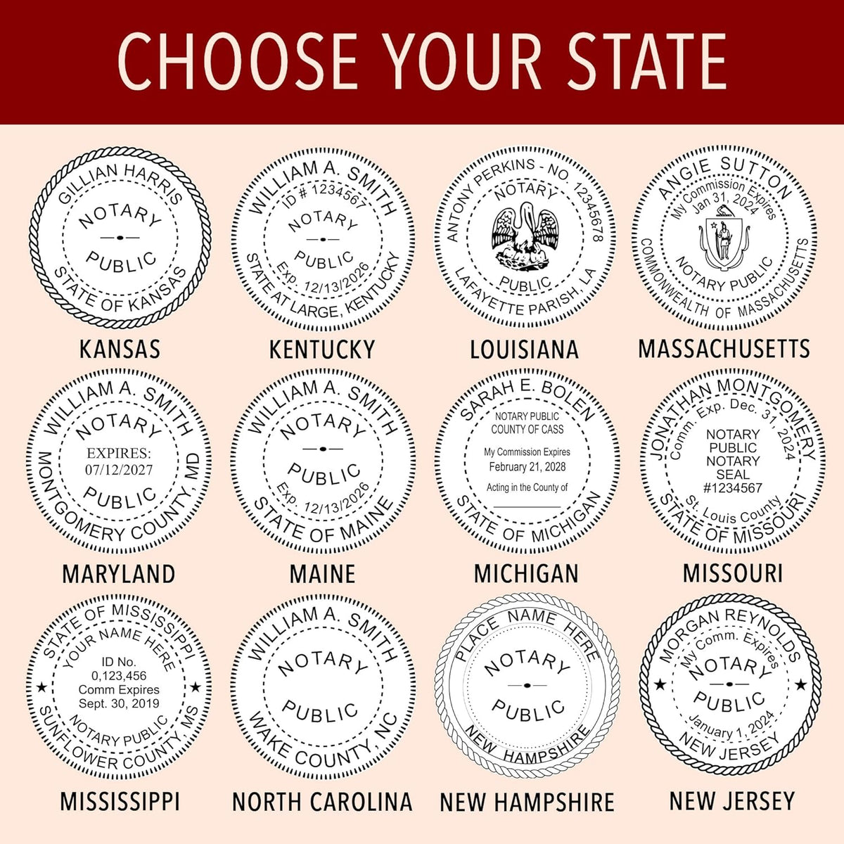 Custom Notary Embosser, Customizable for 37 Total States, Embossed Notary Seal | Great for Official Documents and Paperwork | Great Way to Certify Your Documents (Connecticut)