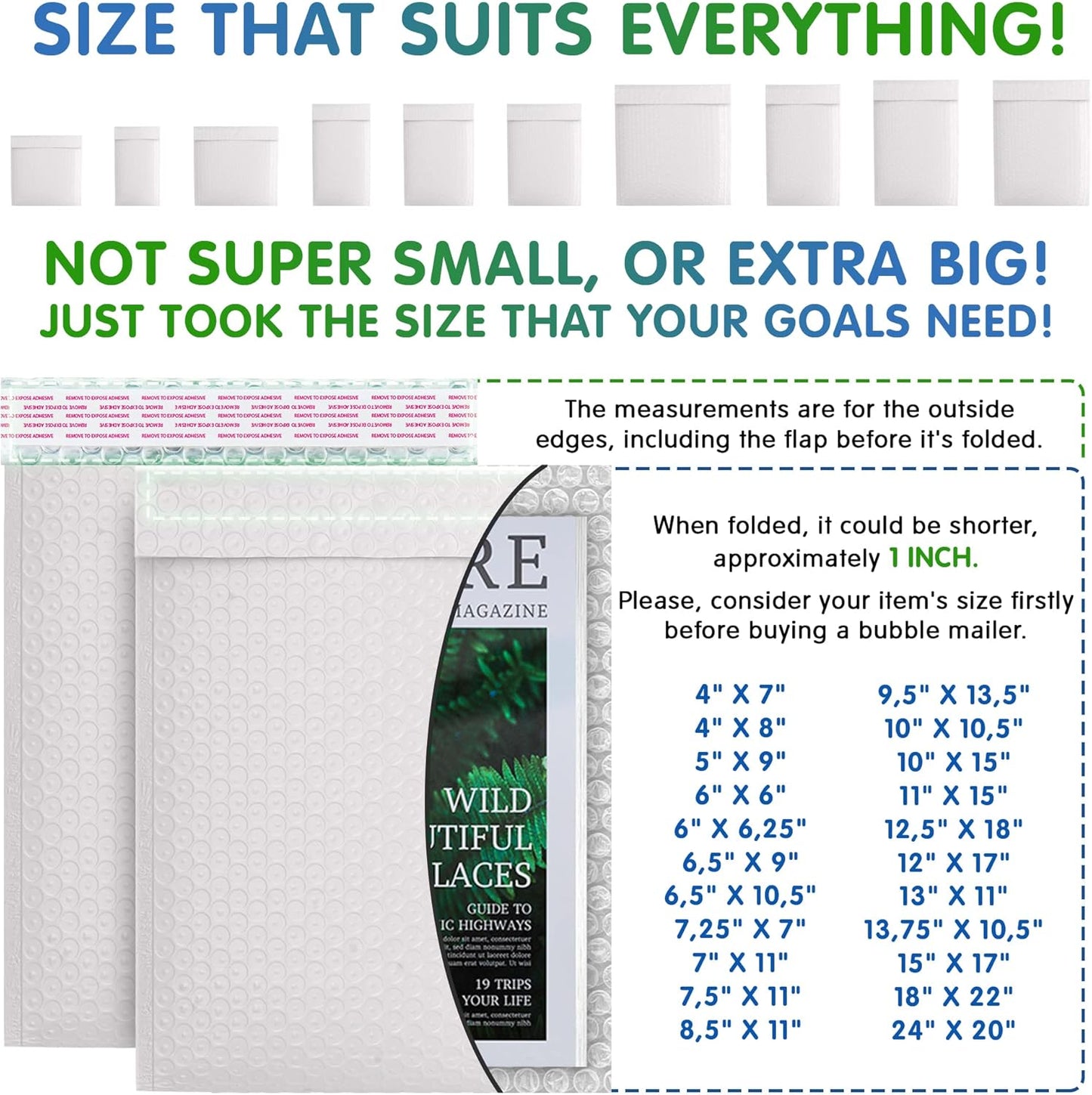 White Poly Bubble Mailers Self Seal, 10.5 x 16 Inch. Pack of 100 Bubble Packaging Envelopes for Shipping. Durable Padded Envelopes Waterproof. Self Seal Padded Mailers. Shipping Packages