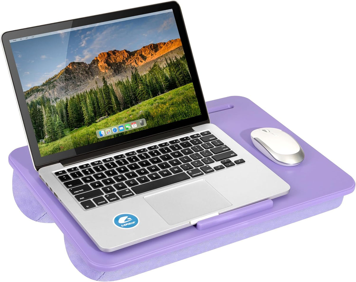 LAPGEAR Original Lap Desk – Large (17.9” x 13”) | Fits Up to 17.3” Laptops | Cushioned with Device Ledge, Pencil Tray & Handle | Portable & Lightweight | Purple Amethyst – Style No. 45152