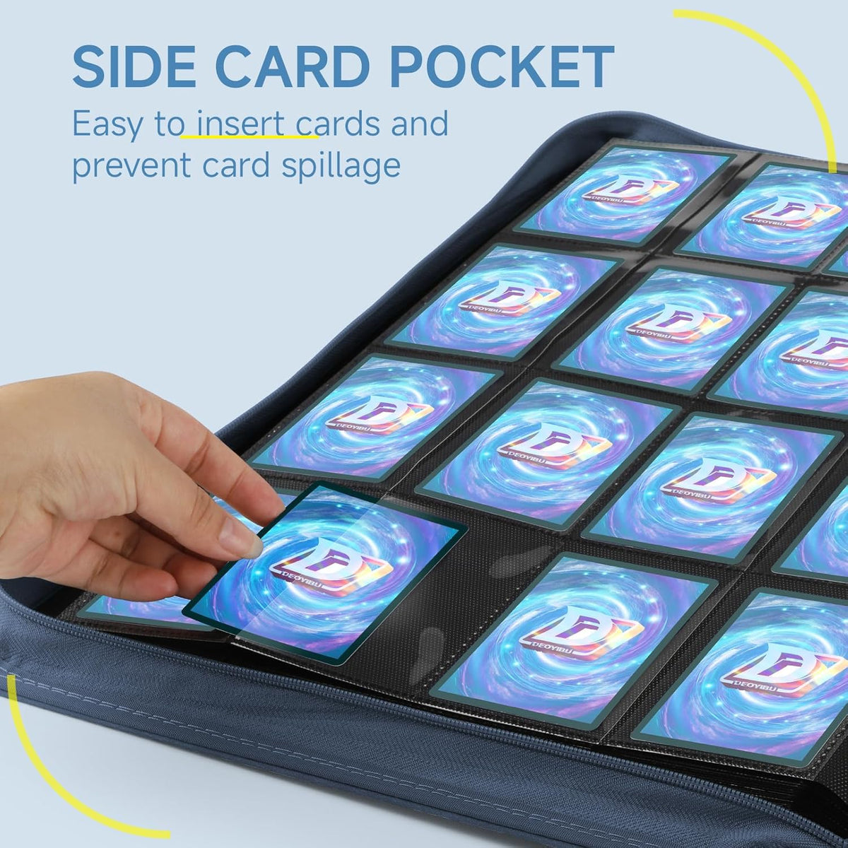 Card Binder with 1024 Cards,16 Pocket Trading Card Binder Includes 32 Page Storage Sleeves,Collection Card Album,Card Holder to Organize and Protect Cards,Navy Blue