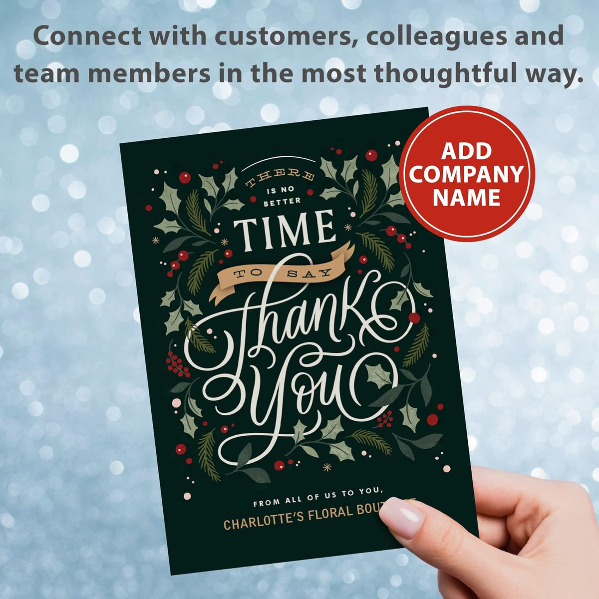 Let's Make Memories Personalized Business Christmas Cards with Envelopes - Premium Quality - 5x7-2025 Holiday Cards & White Envelopes - No Better Time - 150 ct