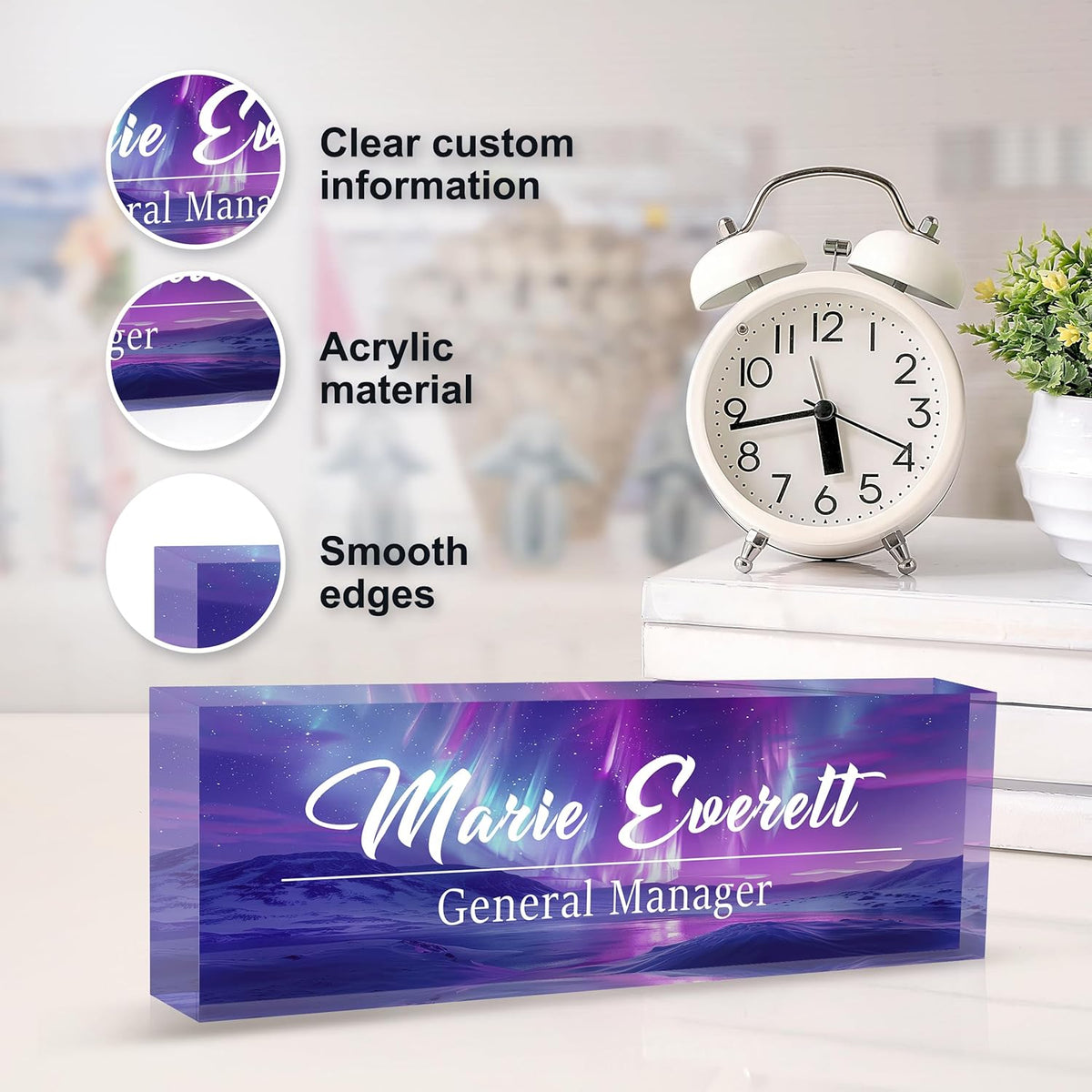 Custom Name Plate for Desk | Personalized Desk Name Plate | Personalized Boss Employee Appreciation Gifts | Acrylic Name Plate Office Desk Accessories