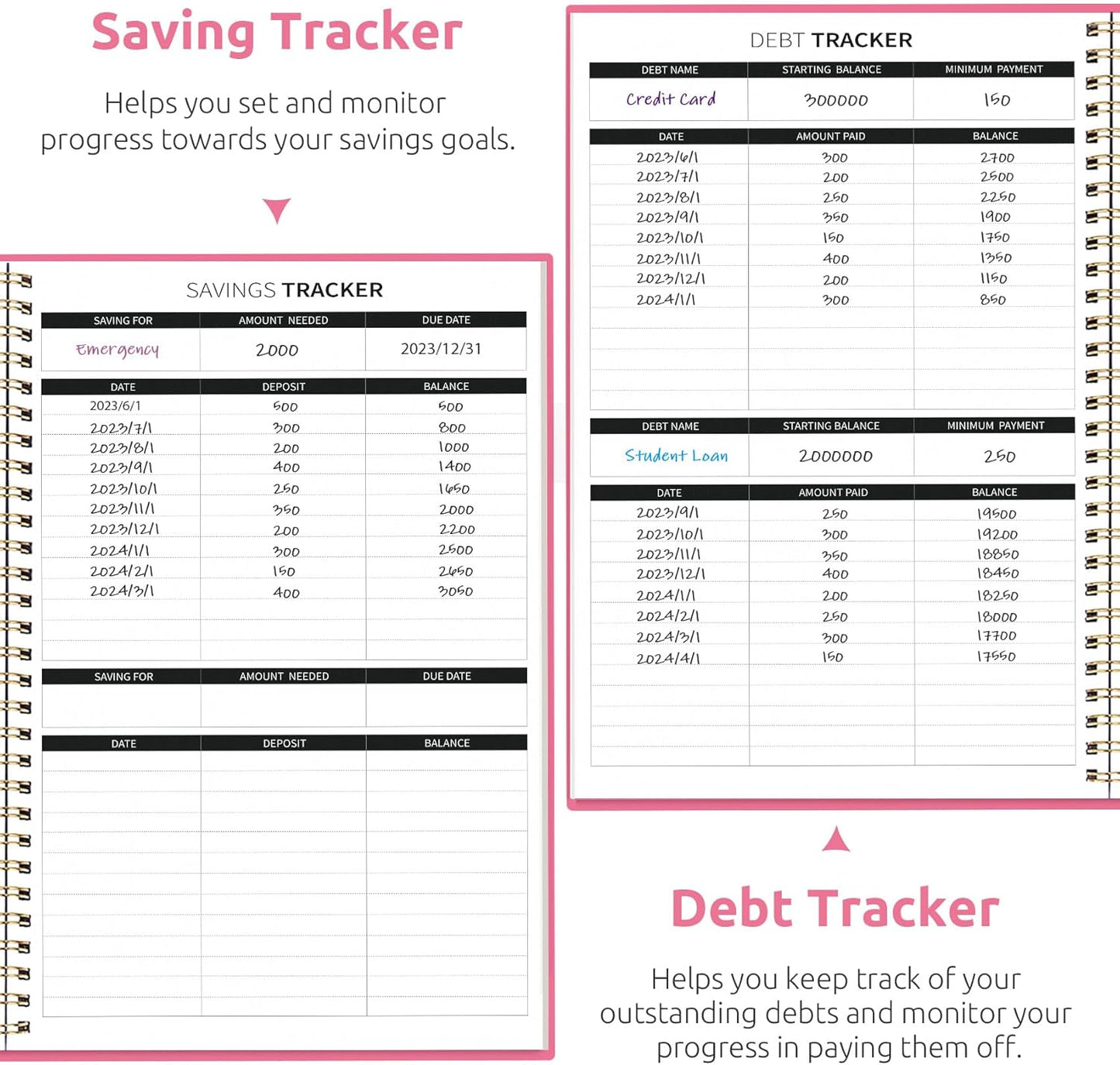 Aesthetic Budget Planner - Monthly Finance Planner with Expense Tracker Notebook, Undated Bill Organizer to Manage Your Finances, Account Book with Colorful Pattern-Bloom Floral