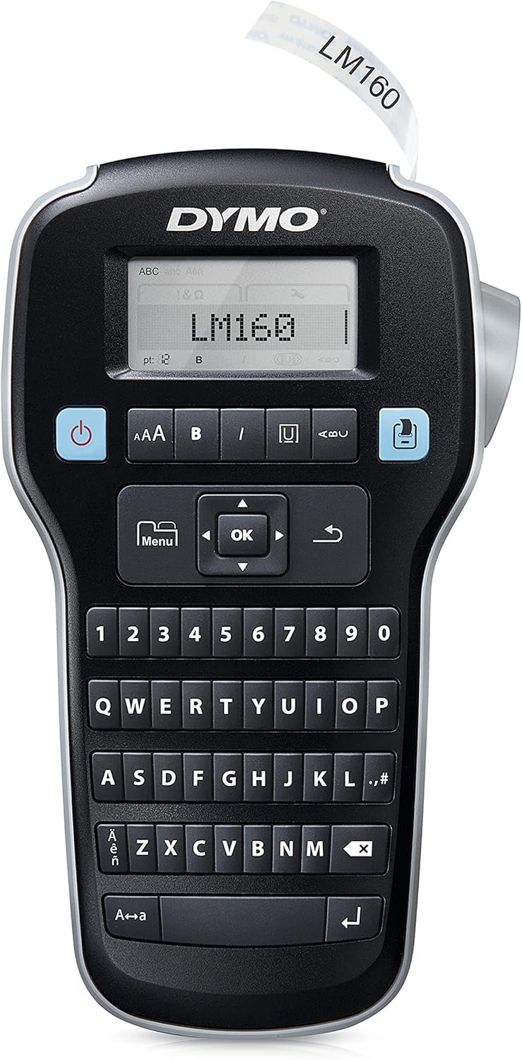DYMO LabelManager 160 Portable Label Maker Bundle, Easy-to-Use, One-Touch Smart Keys, QWERTY Keyboard, Large Display, for Home & Office Organization, Includes 3 D1 Label Cassettes (Pack of 6)