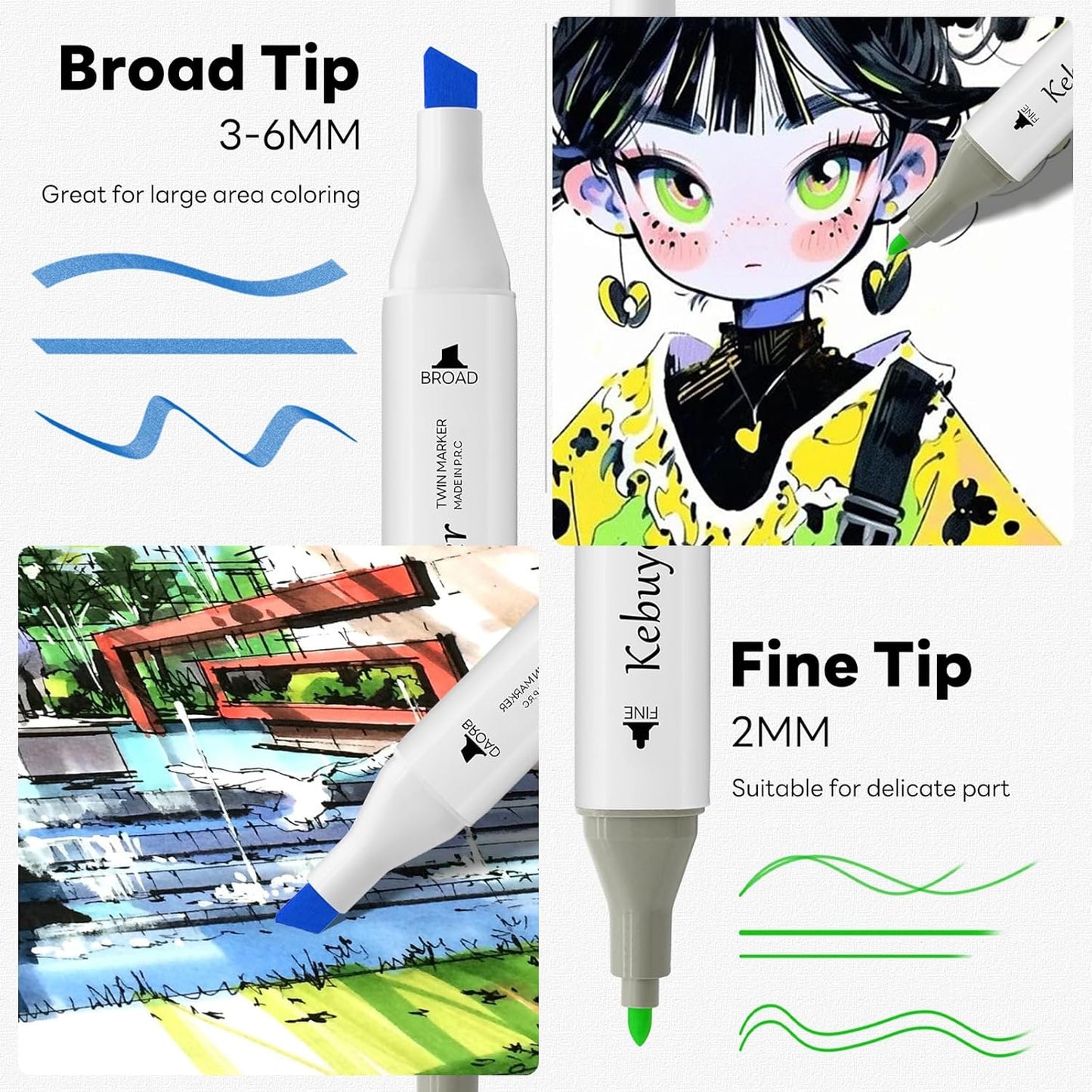 Alcohol Based Art Markers Set 168 Color - Professional Double Sided Marcadores for Artist, Best Blendable Coloring Marker Pens for Adult - Coloring Books No Bleeding Illustration Drawing for Kids