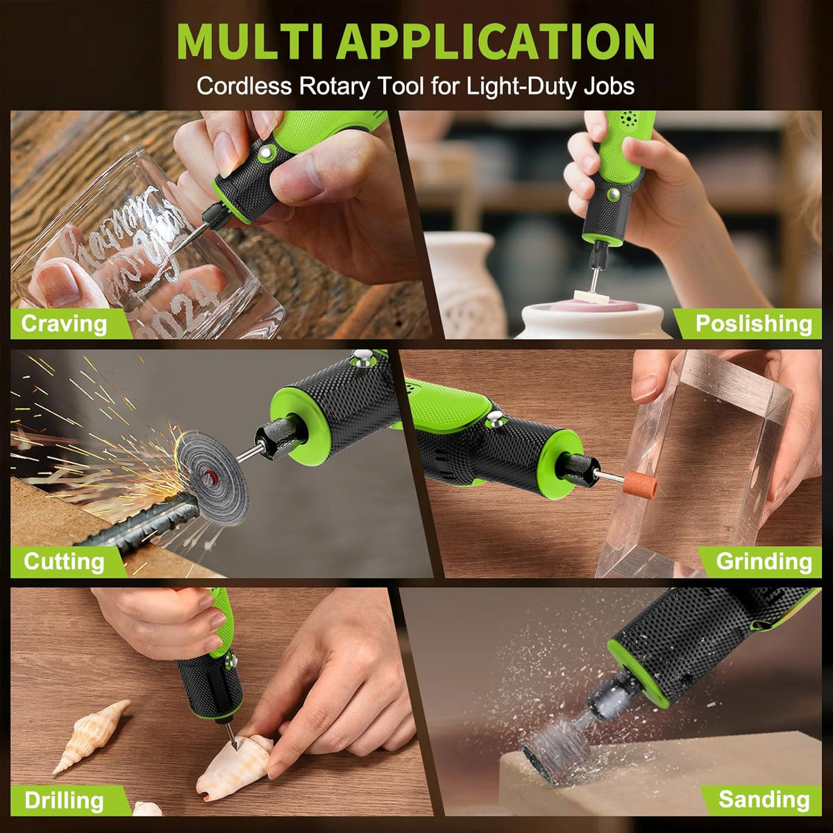 8V Cordless Rotary Tool Kit with 103pcs Accessories, USB-C Charging, 5-Speed 25000RPM mini cordless rotary tool， Power Rotary Tool for Engraving, Sanding, Drilling, Polishing, DIY Crafts