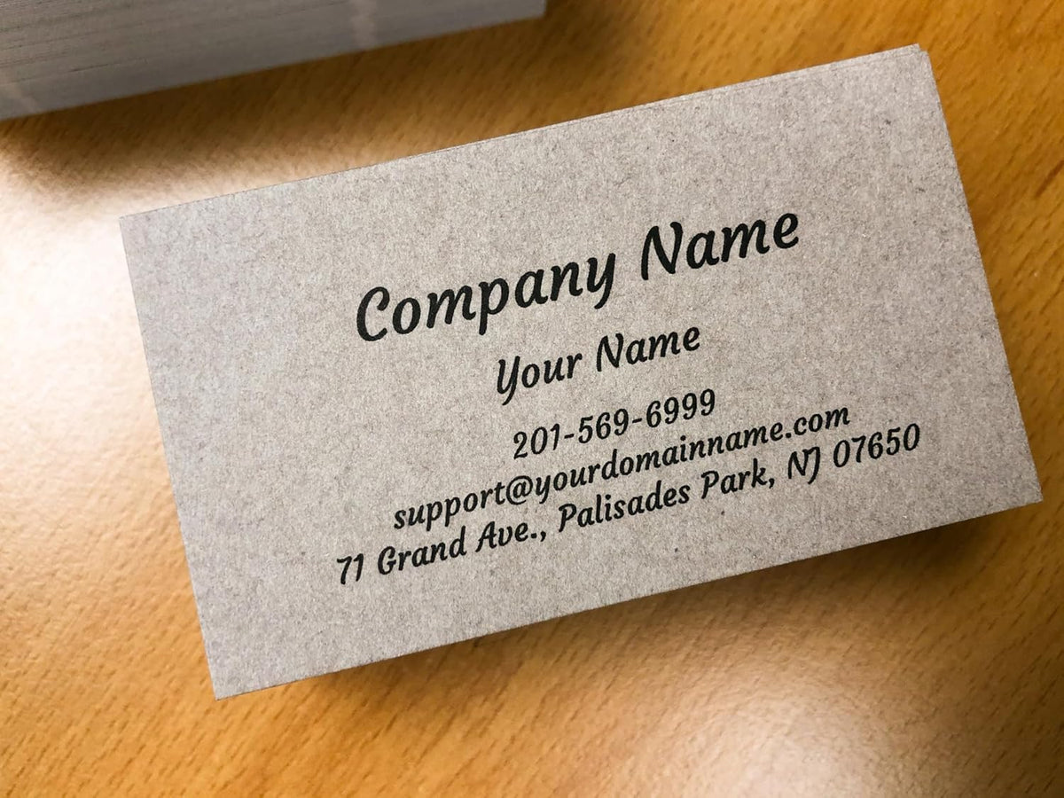 Custom Premium Business Cards 100 pcs Full color - Printed on 16pt(350gsm) or14pt (308gsm) Classic matte paper, Made in The USA (Kraft-Plain)