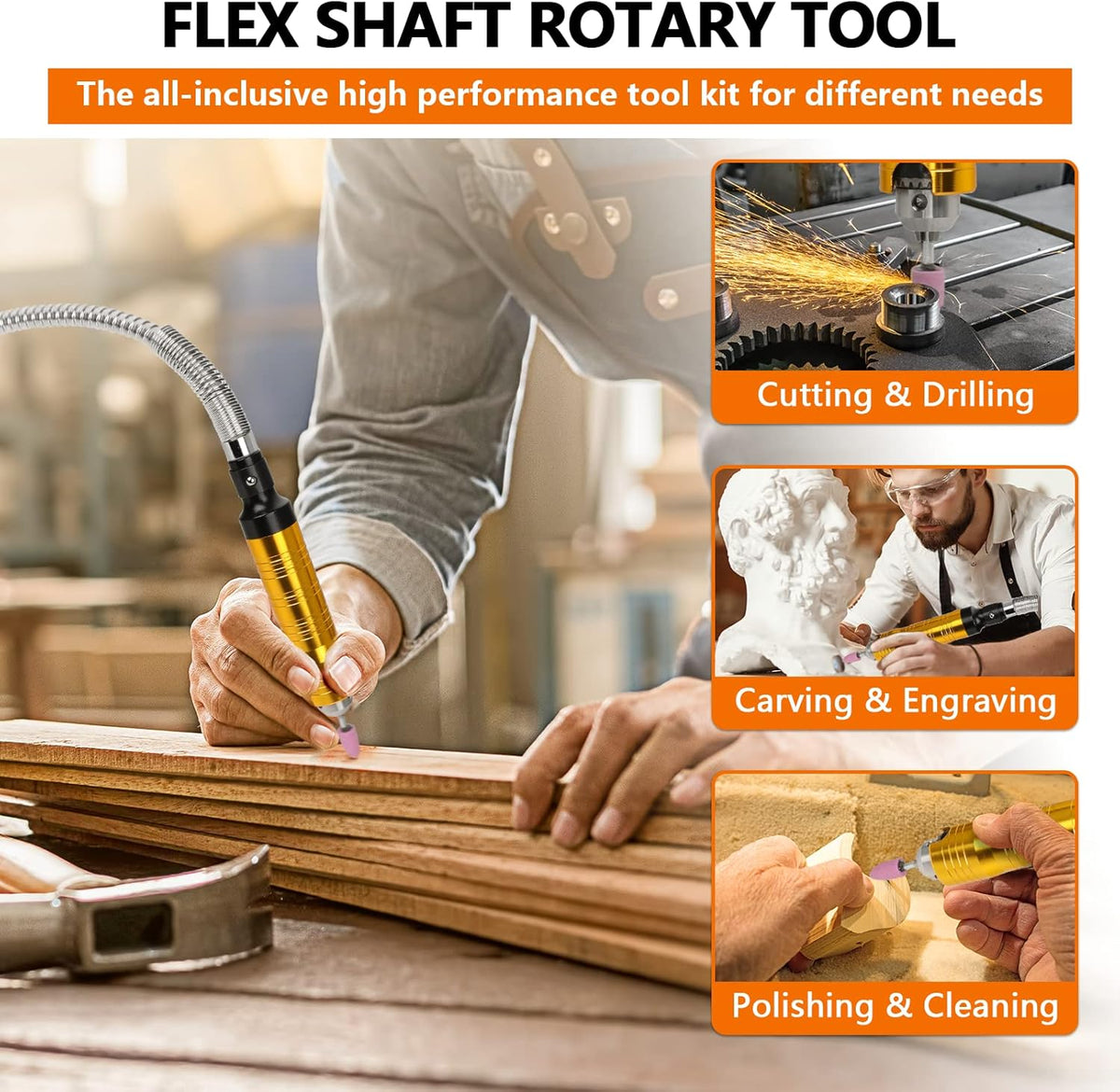 Shaft Grinder 780W Rotary Tool 500-25000RPM Rotary Carver with 0.26" 3-Jaw Chuck & Stepless Speed Foot Pedal Hanging Grinding Machine Accessories for Jewelry Polishing Grinding DIY