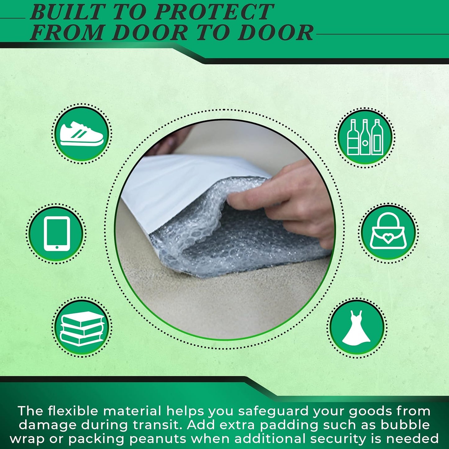 300 Pack Secure Seal White Poly Mailers - 26x32 Safe Shipping Bags - E-Commerce Self Sealing 2 Mil Poly Envelopes for Shipping