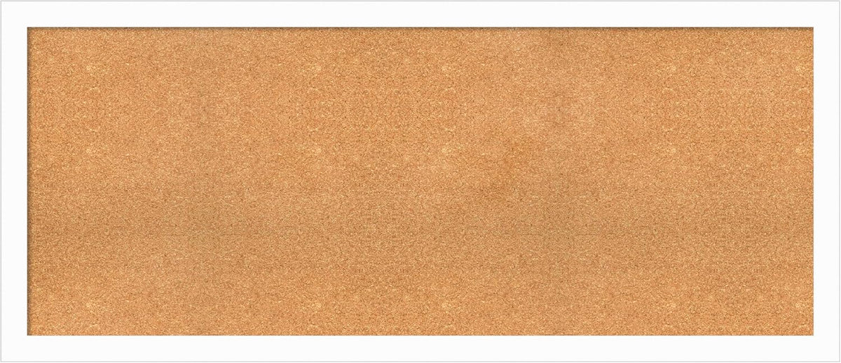 Amanti Art Natural Cork Board for Wall, 27x63 Vision Board with White Frame, Oversize Corkboard Office Decor for Home Organization, Casual Corkboard Pinboard to Display Items for Home Organization in