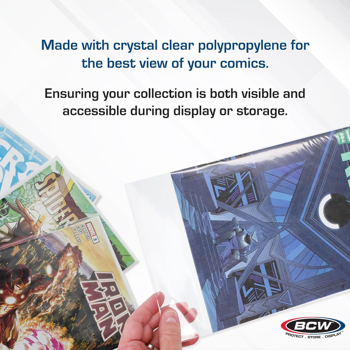 BCW Thick Golden Age Comic Bags - 100 ct | Crystal Clear, Acid-Free Protection, Polypropylene Sleeves | Comic Bags for Secure Storage of Standard Golden Comics Collection