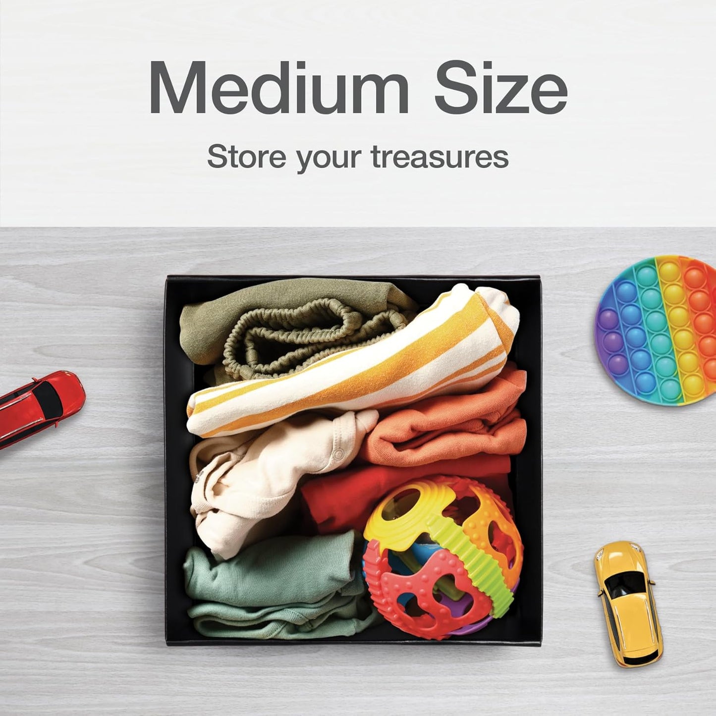 Oxford Keepsake Box, Protective Storage Box, Home and Office Organizer, Photo Storage Box, Souvenir Organizer, Medium, 12" x 12" x 4 1/4" (41788)