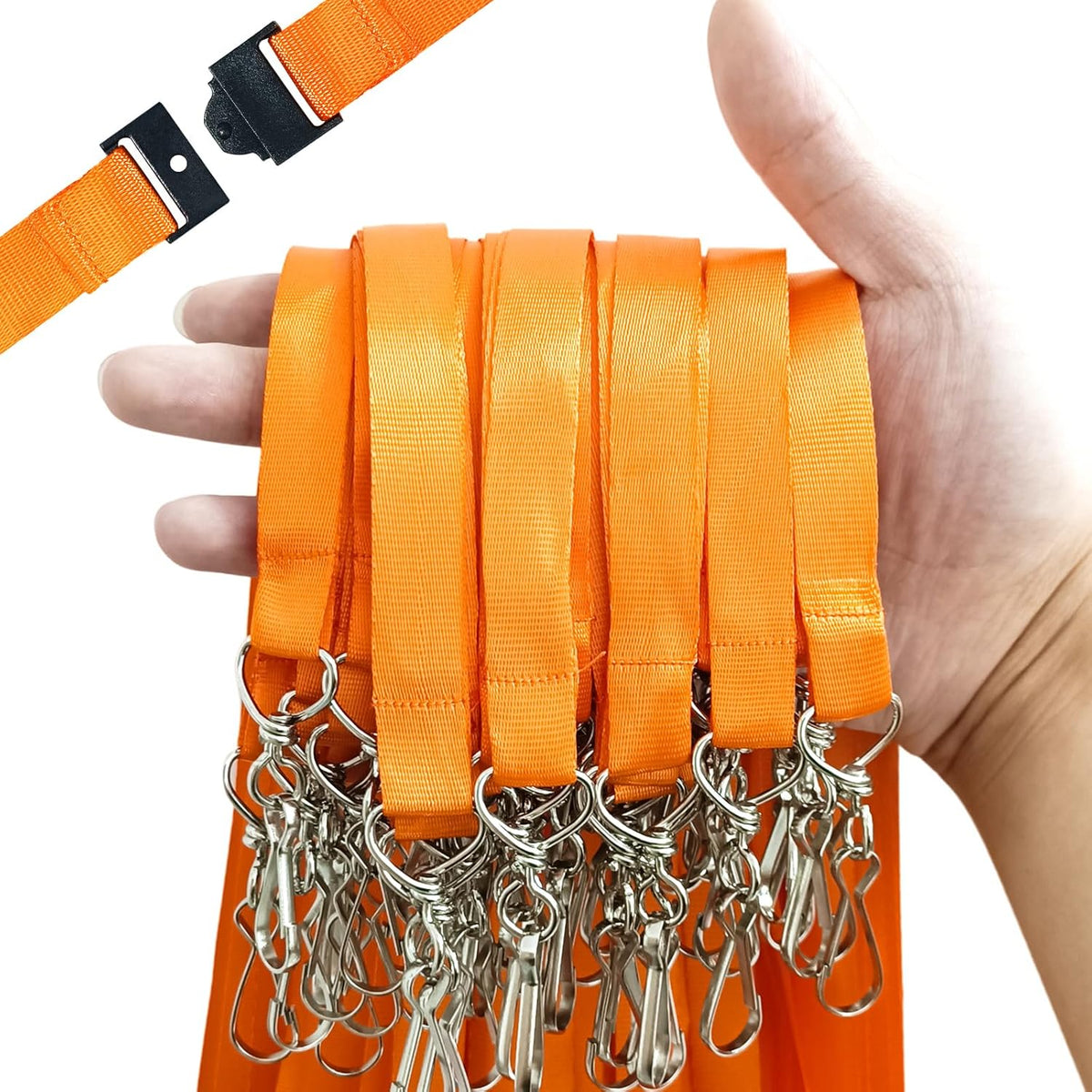 DE Breakaway Lanyards for Id Badges,Teacher Lanyard with with J-Hook Bulk Flat Lanyards for Name tag ID Badges Holder