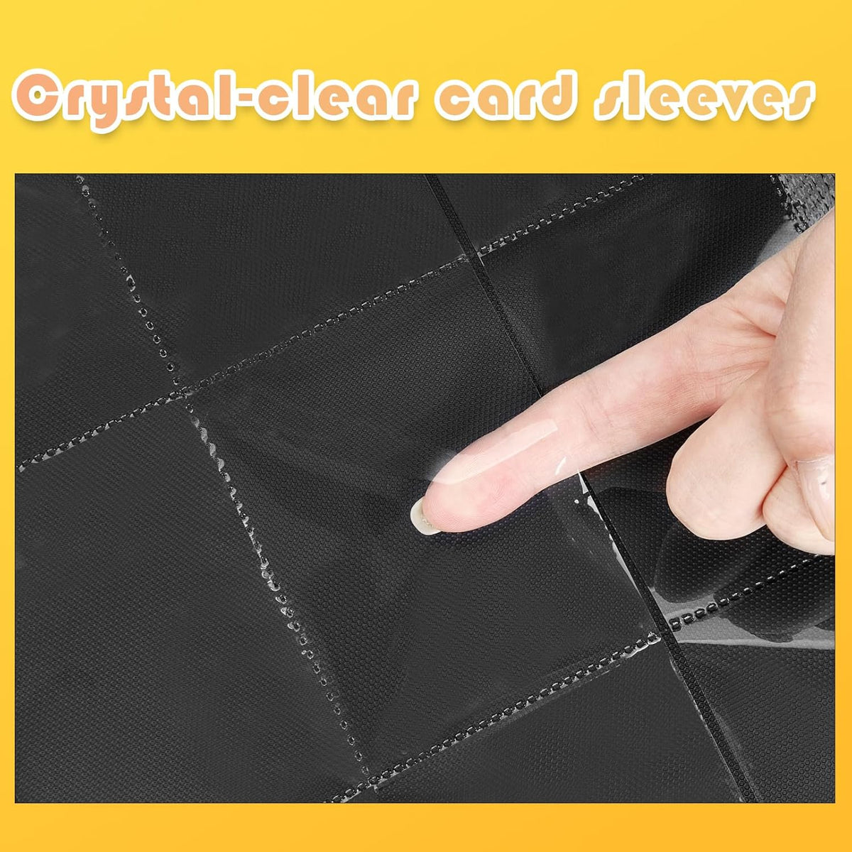 Premium 1000+ Pockets Trading Card Binder, 16-Pocket Ringless Side-Loading Album for TCG, MTG, Lorcana, Sports & Standard-Size Cards (Yellow)