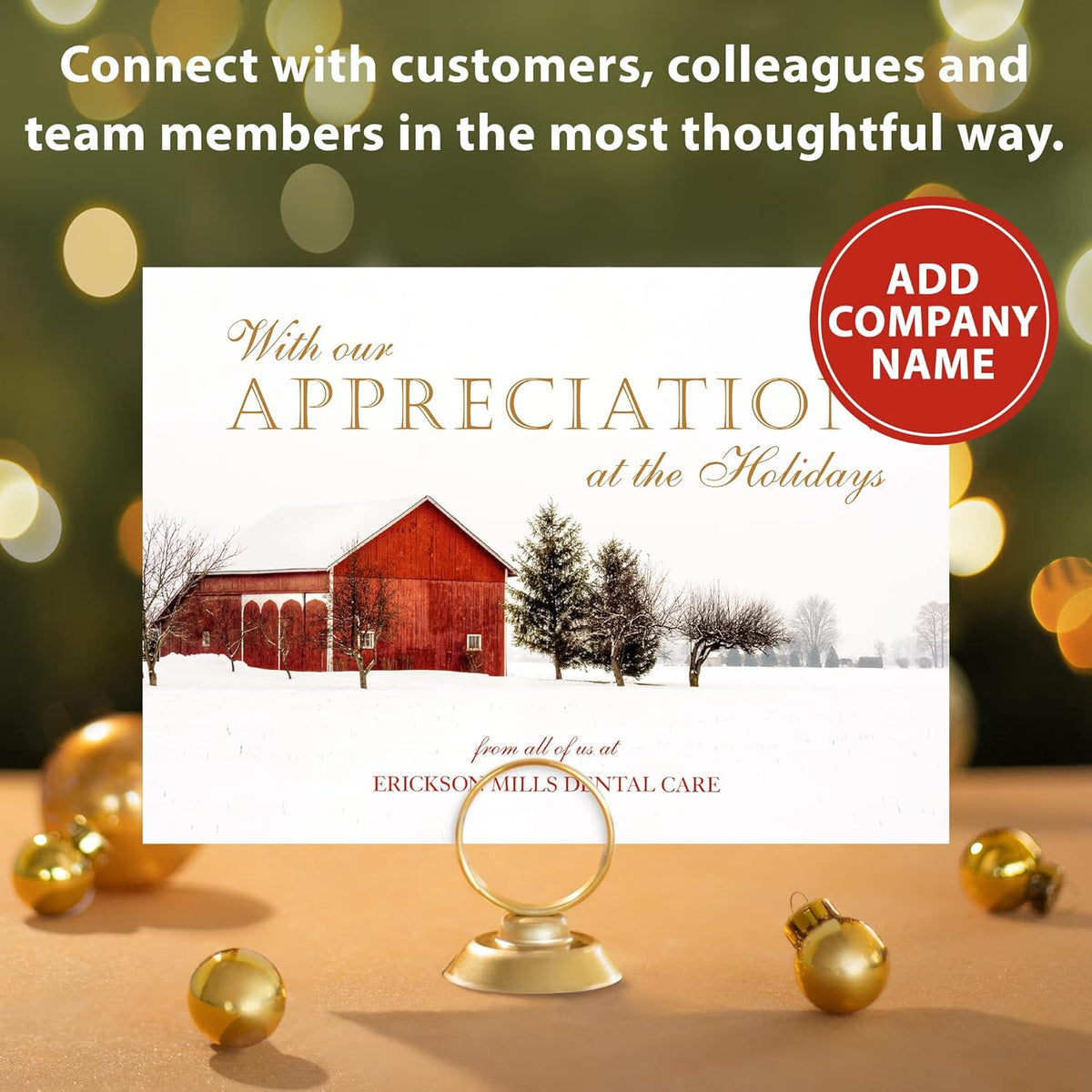 Let's Make Memories Personalized Business Christmas Cards with Envelopes - Premium Quality - 5x7-2025 Holiday Cards & White Envelopes - Country Escape - 15 ct