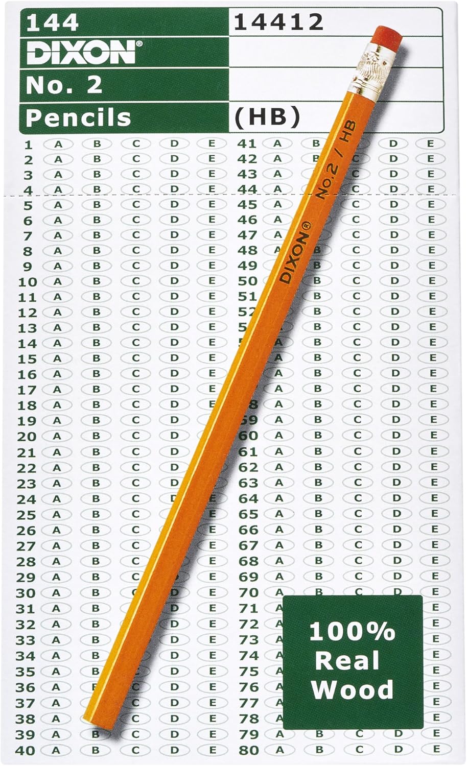Dixon No. 2 Yellow Pencils, Wood-Cased, Black Core, #2 HB Soft, Boxed (14412) (1 Pallet of 600 Packs, 86,400 Count Total)
