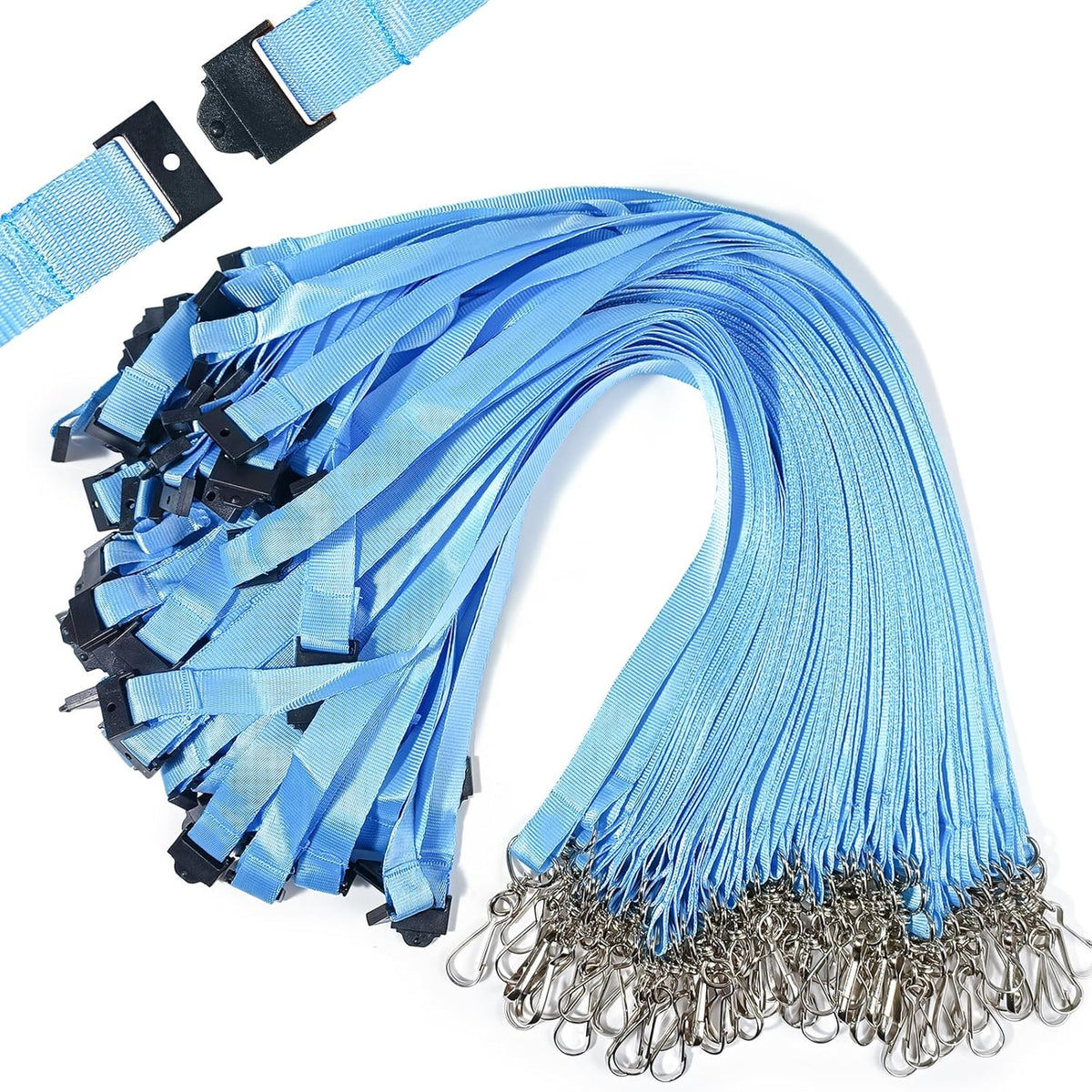 DE Breakaway Lanyards for Id Badges,Teacher Lanyard with with J-Hook Bulk Flat Lanyards for Name tag ID Badges Holder