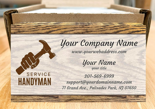 IMPACTONLINEPRINTING, Business Cards 100pcs - Thick Smooth16Pt Paper(350gsm), Handyman-2