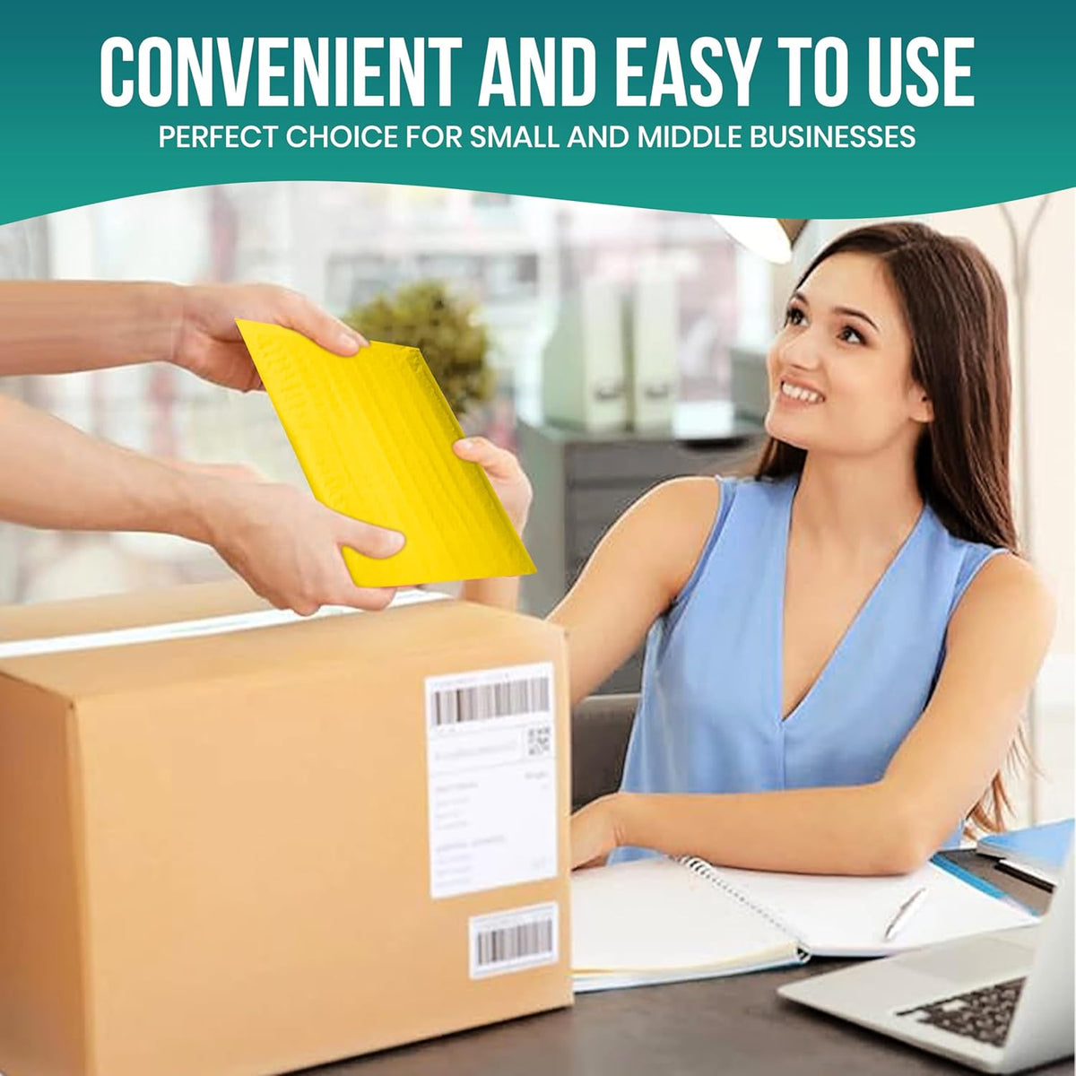Levex - #000 4" x 8" [10 Pack] Yellow Poly Bubble Mailers, Padded Envelope Mailers, Packing Envelope & Mailing Bags for Shipping