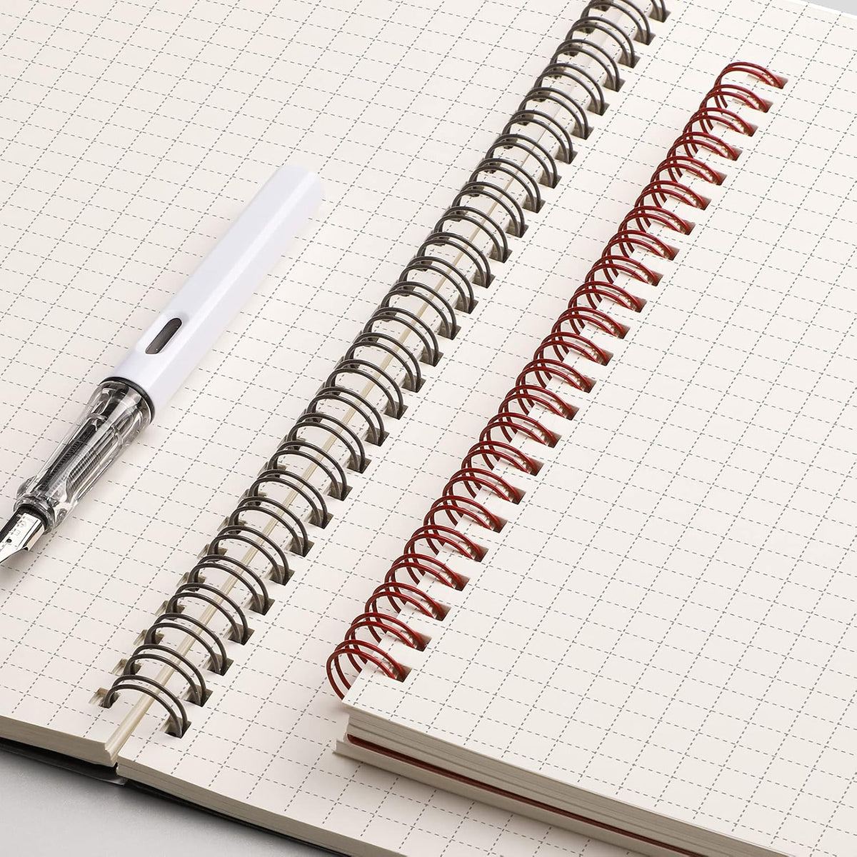 EMSHOI Graph Paper Spiral Notebook 5.7" x 8.22" - 4 Pack 640 Pages 100gsm Thick Grid Paper, A5 Graph Paper Notebook, Plastic Hardcover Journals for Writing Engineering Graphing Work School Supplies