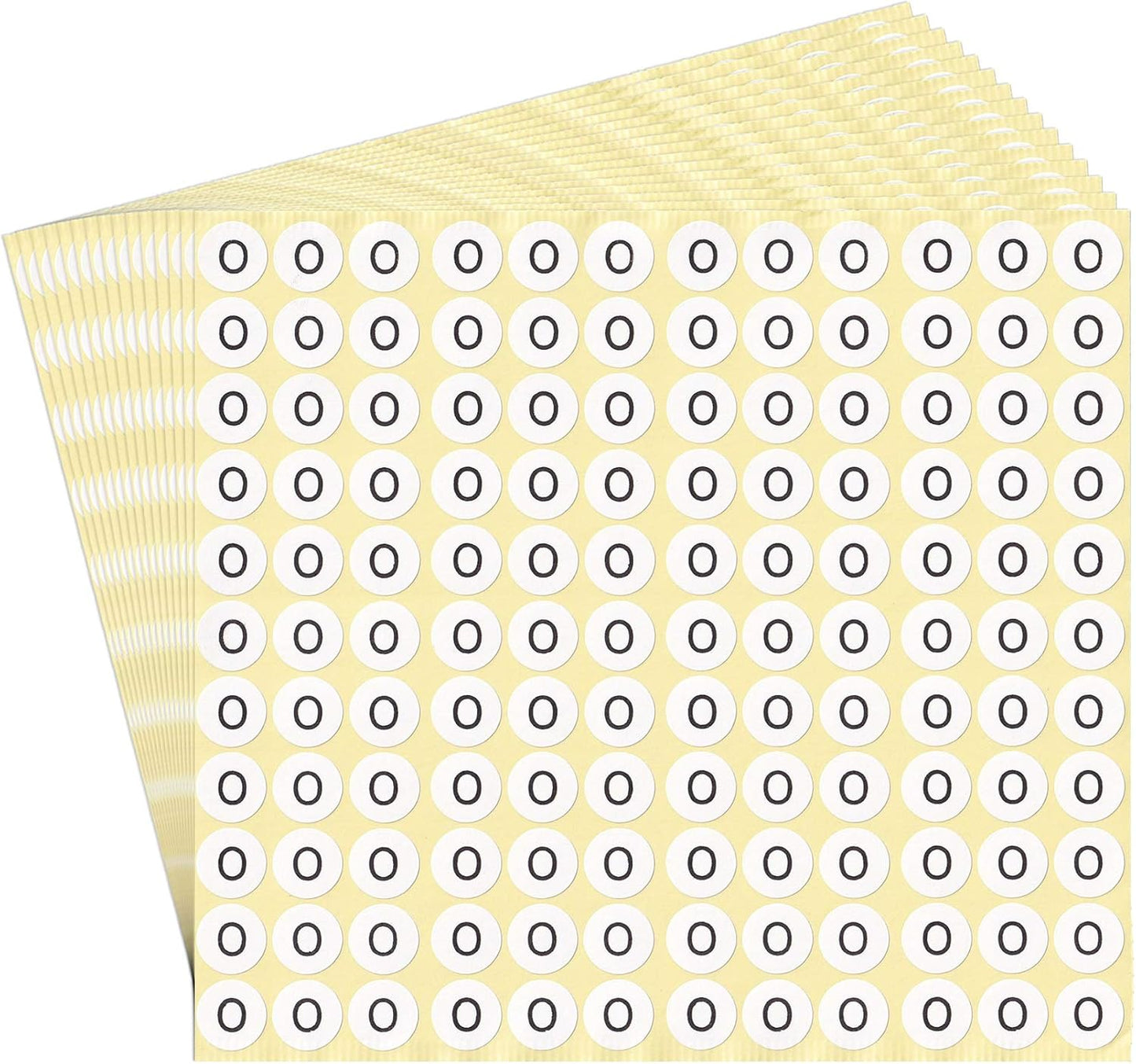 dealzEpic - Alphabet Stickers of The Letter O - Small Round Paper Self-Adhesive Peel and Stick Letter Labels - Set of 15 Sheets