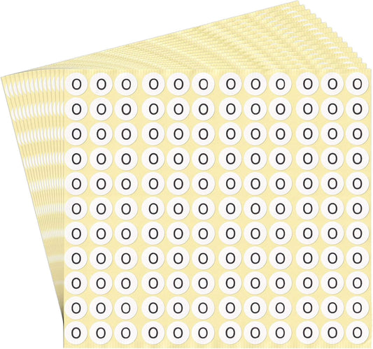 dealzEpic - Alphabet Stickers of The Letter O - Small Round Paper Self-Adhesive Peel and Stick Letter Labels - Set of 15 Sheets