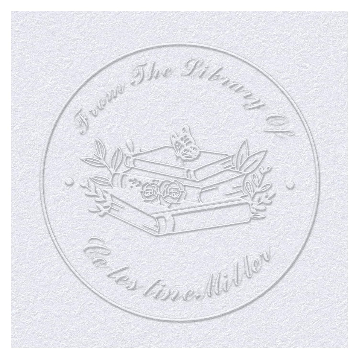 Book Embosser Custom Embosser Stamp with Your Name or Design Personalized Library Embosser Stamp Customized Books Business Cards Paper Documents Notebooks etc. (11)