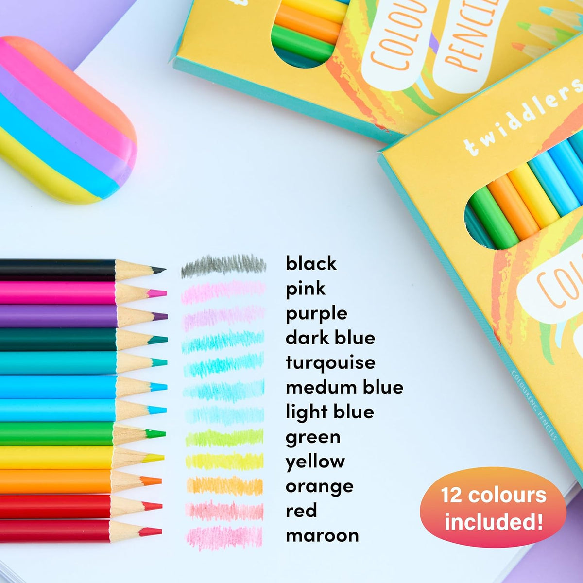 THE TWIDDLERS 120 Count Colored Pencils for Kids, (Bulk 10 Packs, 12 Colors Each Pack) Pre-sharpened Color Pencils for Adults, Back to School Supplies for Teachers, Classroom Prizes, Party Bag Fillers