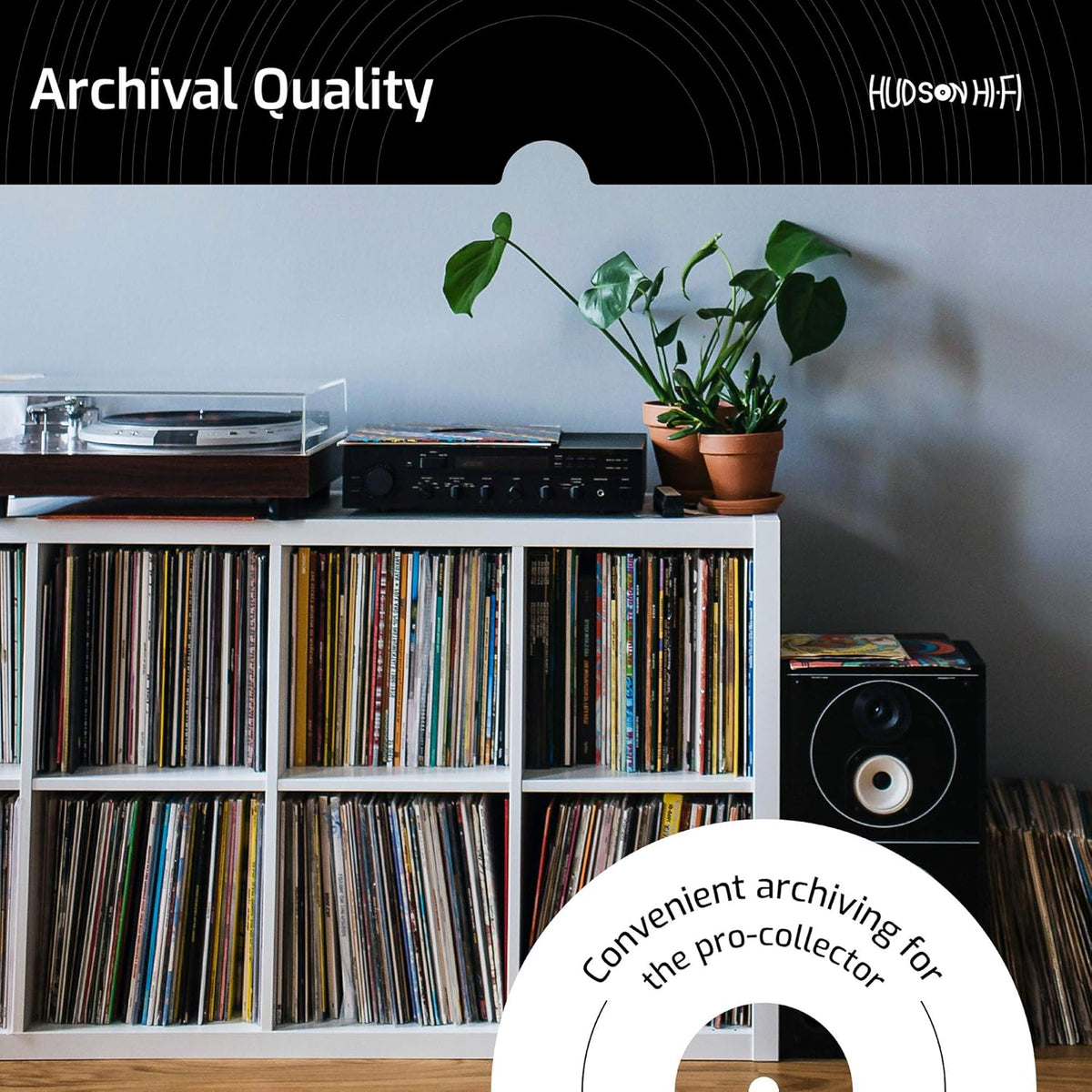 Hudson Hi-Fi Vinyl Record Outer Sleeves Covers - Premium Clear Vinyl Record Sleeve 100-Pack - Protect Your LP Albums from Scratches, Dirt & Dust - 3mm Thick No-Acid Exterior Disc Cover