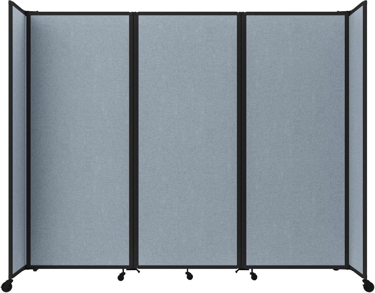 Versare Room Divider 360 Portable Wall Partition | Folding Panels | Large Freestanding Divider | Locking Wheels | Temporary Room Separator