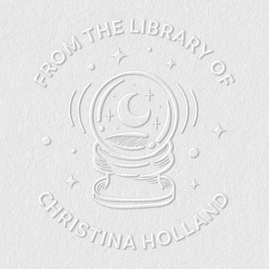 from The Library of Embossers & Stamps for Fantasy Book Readers | Custom Embosser | Custom Stamp | Ex Libris | Elevate Your Fantasy Collection of Stories and Novels (Design 3, Embosser)